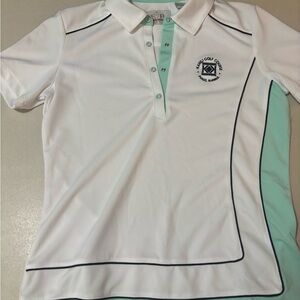 White and Mint Kids Polo Shirt